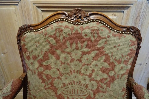 Paire de fauteuils à la Reine Louis XV estampillés D. Lheureux - Louis XV