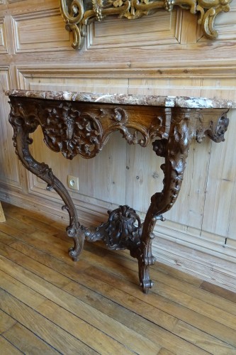 Regence period carved oak console table - Furniture Style French Regence