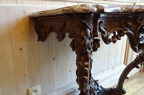 Regence period carved oak console table - 