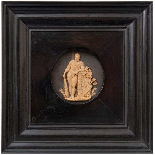 Hercule Farnèse - Micro sculpture en bois Attribuué à Guiseppe Maria Bonzanigo (1745-1820)