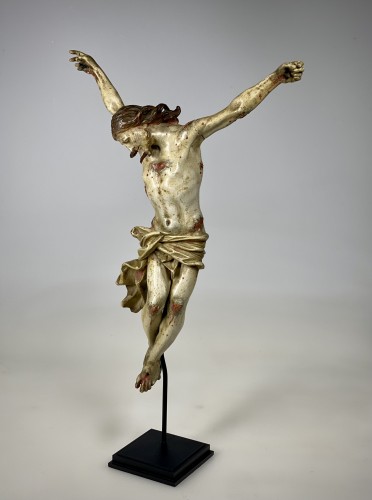 Art sacré, objets religieux  - Corpus Christi baroque en bois polychrome