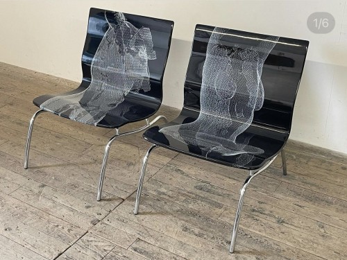 Pair CHAIRS- ADAM AND EVE- BYby Nigel Coates &amp; Barnaba Fornasetti - Seating Style 