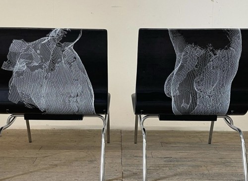 Seating  - Pair CHAIRS- ADAM AND EVE- BYby Nigel Coates &amp; Barnaba Fornasetti