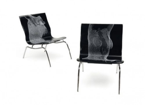 Pair CHAIRS- ADAM AND EVE- BYby Nigel Coates &amp; Barnaba Fornasetti - 