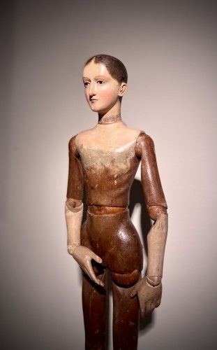 Curiosities  - Neapolitan articulated wooden polychromed Mannequin or Lay Figure 