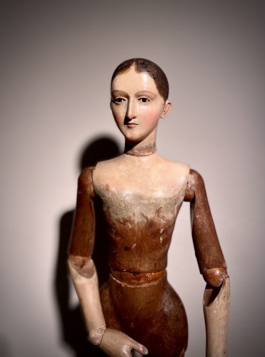 Neapolitan articulated wooden polychromed Mannequin or Lay Figure  - 