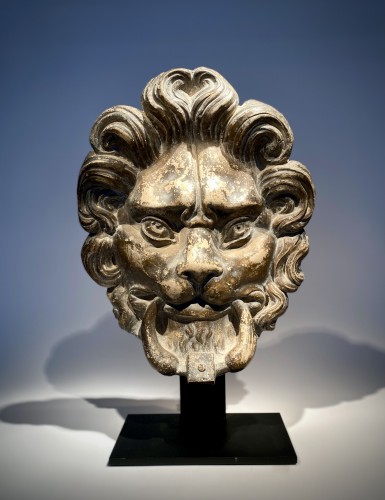 XVIIe siècle - Masque Vénitien de lion en marbre, 17e siècle