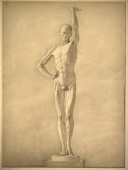 Dessin académique d'un écorché masculin XIXe siècle