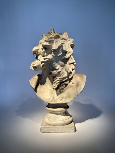 Bust of Neptune in gesso after Bernini - Sculpture Style Napoléon III