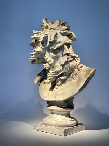 19th century - Bust of Neptune in gesso after Bernini
