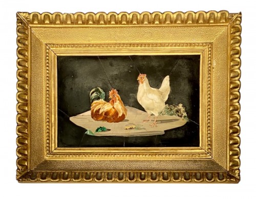 Italian Grand Tour Pietra Dura framed Plaque
