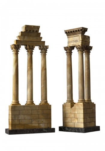 Castor and Pollux, and the Temple of Vespasian models