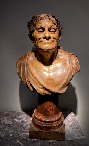 Terre cuite de Bachus signée Goldscheider - Céramiques, Porcelaines Style Napoléon III