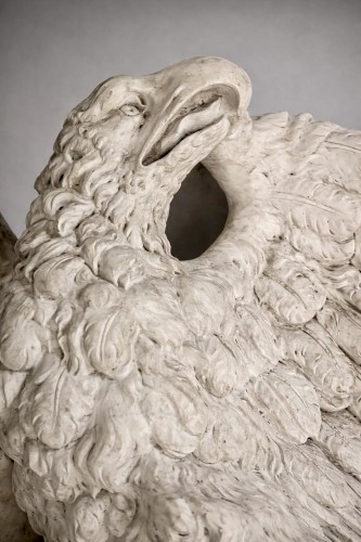 Monumental architectural Carrara Marble Eagle - Sculpture Style 