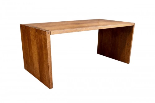 Bureau en chêne de la fin des années 70 de Giuseppe Rivadossi avec deux chaises