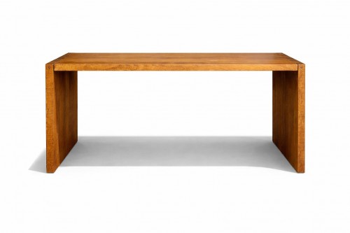 Mobilier Bureau et Secrétaire - Bureau en chêne de la fin des années 70 de Giuseppe Rivadossi avec deux chaises