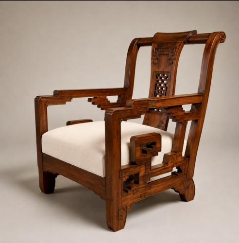 Sièges Fauteuil & Bergère - Paire de fauteuils Chinoiserie d'époque Art Déco