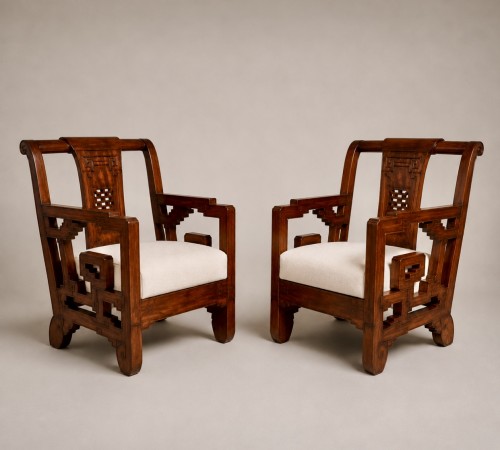 Paire de fauteuils Chinoiserie d'époque Art Déco - Art Déco