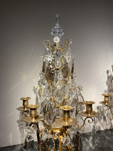 Luminaires  - Paire de girandoles exceptionnelles de style Louis XV du XIXe siècle
