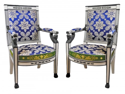 Paire de fauteuils Empire