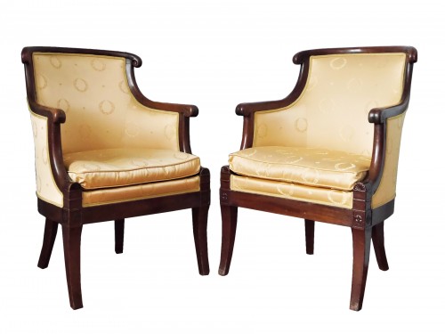 Pair of bergères stamped Louis