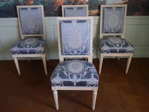 Suite de quatre chaises Louis XVI - Sièges Style Louis XVI