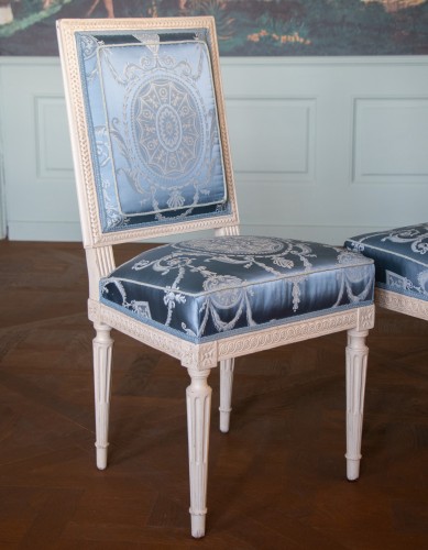 XVIIIe siècle - Suite de quatre chaises Louis XVI