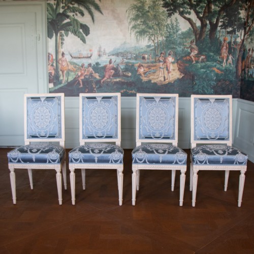 Louis XVI - Suite of 4 Louis XVI chairs