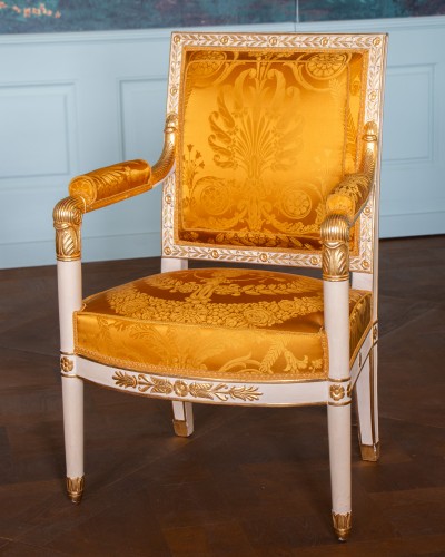 Seating  - Empire stained and gilded beech salon furniture stamped P. Marcion