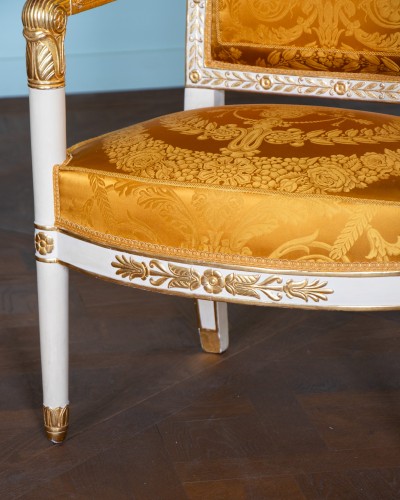 Empire stained and gilded beech salon furniture stamped P. Marcion - 