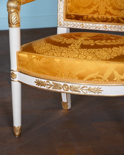 Mobilier de salon Empire  en hêtre teinté et doré estampillé P. Marcion - Igra Lignum