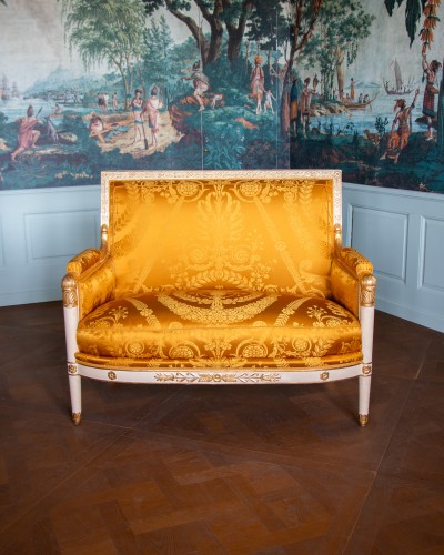 Antiquités - Empire stained and gilded beech salon furniture stamped P. Marcion