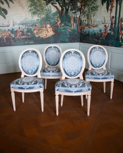 Suite de quatre chaises Louis XVI par Boulard - Sièges Style Louis XVI