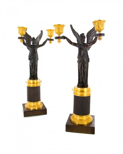 A pair of Emire candelabra, 19th century