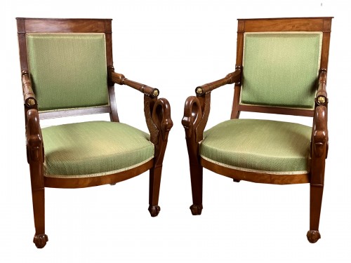 Paire de fauteuils Empire par Marcion