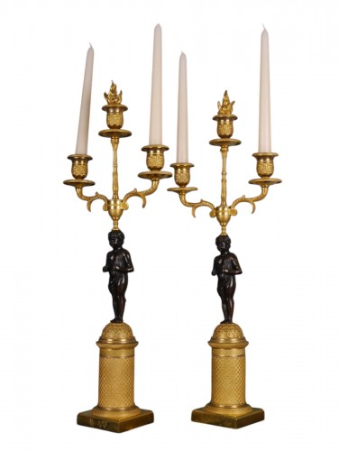 Paire de bougeoirs Empire