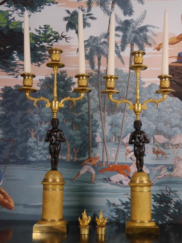 Paire de bougeoirs Empire - Luminaires Style Empire