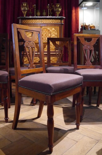 Suite de 15 chaises par Jacob d'époque Empire provenant du Sénat - Sièges Style Empire