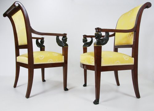 Pair of armchairs of the Consulat period by Bellangé