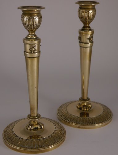 Pair of Empire candlesticks by Claude Galle - 