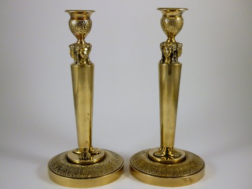 Pair of candlesticks by Claude Galle - Lighting Style Empire