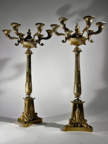 XIXe siècle - Grande paire de candélabres d'époque Empire