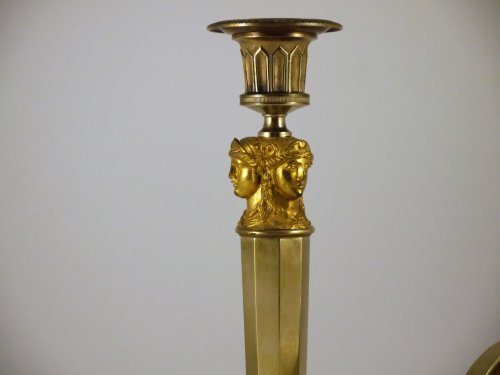 Pair of candlesticks by Claude Galle - Lighting Style Empire