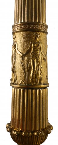 Luminaires Bougeoirs et Chandeliers - Paire de flambeaux "au buste de Joséphine" par Thomire