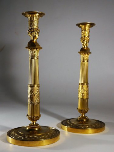 19th century - Pair of candlesticks &quot;Joséphine&#039;s bust&quot; by Thomire