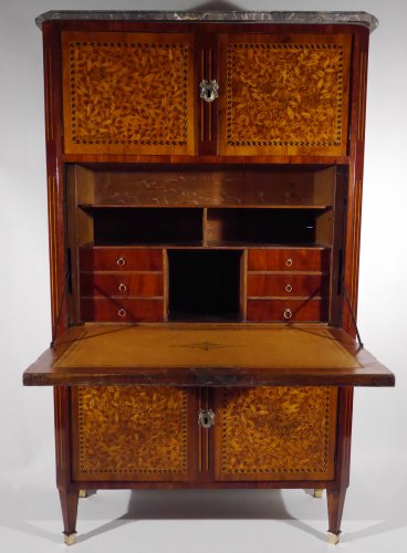 A Louis XVI writing desk, in end grain wood - Furniture Style Louis XVI