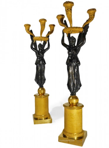 Pair of Empire candelabra by Thomire or Choiselat