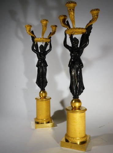 Pair of Empire candelabra by Thomire or Choiselat - 