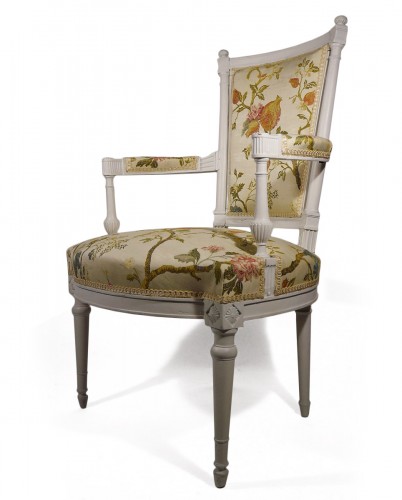 Fauteuil à colonnes d'époque Louis XVI, XVIIIe siècle