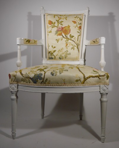 Fauteuil à colonnes d'époque Louis XVI, XVIIIe siècle - Sièges Style Louis XVI